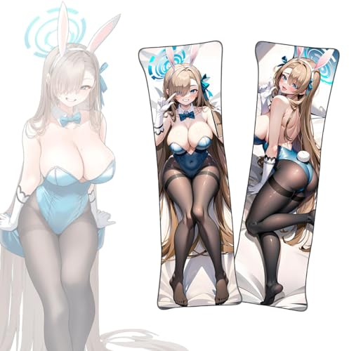 FDSAD Anime Kissenbezüge Blue Archive Asuna Ichinose Anime Dakimakura Kurzer Plüschstoff Lebensgroßer Körper Kissenbezug