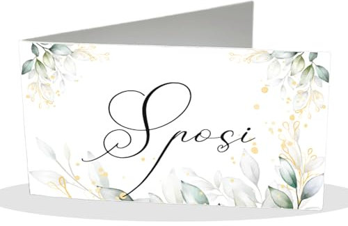 PV Grafik® 100 Bigliettini Bomboniere Matrimonio Personalizzati con Nome e Data, Bigliettini Eleganti per Confetti, Partecipazioni Sposi o Ringraziamento (M11)