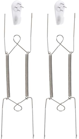 sourcing map 2pcs Plate Hanger, 10 Inch Stainless Steel Invisible Wall Plate Hangers with Wall Decorative Hooks and Tip Protectors for Decorative Plates and Art