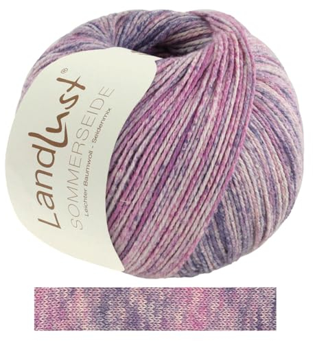 LANA GROSSA Landlust Sommerseide | Feines & leichtes Baumwoll-Seidengarn | Handstrickgarn aus 50% Seide & 50% Baumwolle | 50g Wolle zum Stricken & Häkeln | 170m Garn