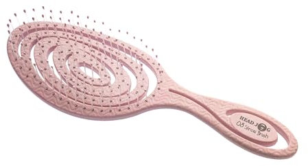 Head Jog 08 Paddle Brush Flexible Soft Pin Bristles, Detangling Wet Or Dry Hair. Gentle Brushing Hairbrush. Detangle Brushes For Straight, Curly & Wavy Hair Types. (Orchid)