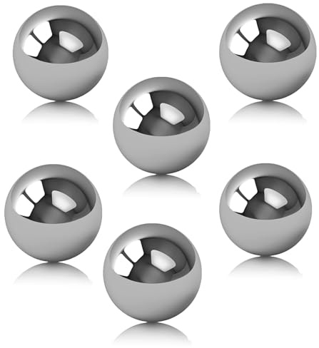 Huamirra Edelstahl Gartenkugel, Dekokugel, 6 Stück 20 mm Spiegelpoliert Hohlkugel Ball, Metallkugel, Dekokugeln für Draußen, Nahtlose Beobachtungskugel, für Hausgarten Ornament Dekorationen