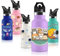 Vikaster Botella agua Acero Inoxidable con Tapa de Popote y asa, Botella Agua Niños, Sin BPA, 350Ml, Botella Termica Reutilizable, para Adultos, Niños, Escuela, Ciclismo, Gym, Deportiva