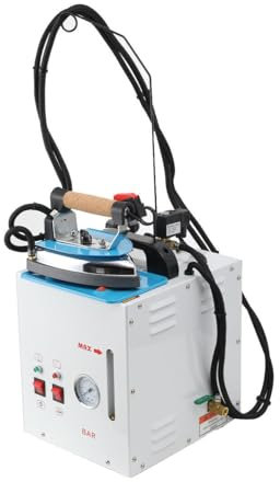 Cozyel Professional Dampferzeuger Bügelstation Bügelanlage mit Bügeleisen, Dampferzeuger Bügelanlage 5 Liter mit Wassertankanzeige & Manometer