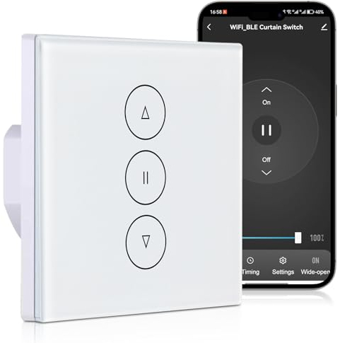 Interruttore Smart Wlan per tapparelle, timer: WIYETY, interruttore intelligente per tapparelle, interruttore intelligente per tapparelle, interruttore a incasso, compatibile con Smart Life, Alexa,