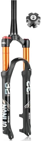 Bike Suspension Fork for Mountain Bike Bicycle Fork Air Suspension Shock Absorber 27.5 29 Inch Mountain Bike Front Forks 9 * 100 QR Quick Release 100mm Travel Tapered Steerer 1-1/8 Disc Brake