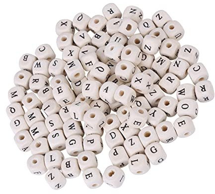 Silikon-Buchstabenperlen, Holzbuchstaben Zum Basteln, 12 × 7 × 3 Stück, Gemischte Ahornperlen, Buchstaben, Lose Abstandsperlen für Heimwerker