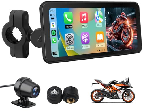 AWESAFE CarPlay Moto, 6,25 pollici Wilress CarPlay Android Auto, DashCam anteriore 2K & Telecamera posteriore AHD 1080P