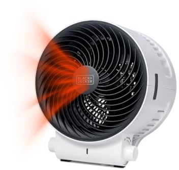 BLACK+DECKER Dual Function Desktop Heater & Fan, 3 Settings, 750W/1500W Space Heater & Cooling Fan for Home Office, Safety Overheat & Tip-over Protection, Easy Dial Controls, Powerful Airflow