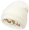 HEOUCH Mütze Damen, Beanie Herren, Unisex Wintermütze, Weichem Satin Gefütterte Unisex Dehnbar Mütz, Seidenfutter, Slouchy Beanie, Skimütze, Warme Beanie (DE/NL/SE/PL, Numerisch, 44, 48, Weiß)