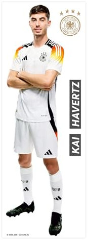 K&L Wall Art DFB Wandsticker Deutsche Nationalmannschaft Wandtattoo Fußballspieler Logo Fußball Trikot - Offizielles Lizenzprodukt (Havertz, 48x140 cm, DFB)