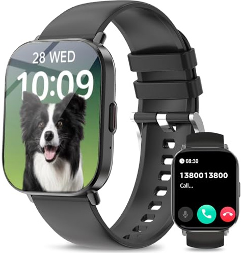 Reloj inteligente (contestar/hacer llamadas), relojes inteligentes de 2 pulgadas para mujeres y hombres, más de 120 modos deportivos, rastreador de fitness con presión arterial/frecuencia