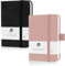 Thokono 2er Pack A7 Notizblock, mini notizbuch kleines Notizbuch mit elastischem Verschluss, Stifthalter, Mini-Taschen mit 200 Seiten für Schule, Arbeit (Schwarz+Grün) (schwarz rosa)