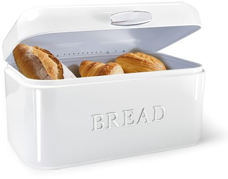 HOUSLUX Brotkasten Großer Metall-Brotkasten mit Deckel Ideales Breadbox zur langen Aufbewahrung von Brot & Keksen und Trockenerhaltung (30 * 18 * 16 CM)