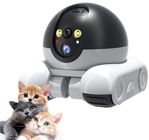 Blinky Bot Camera, Blinky Bot Pro Robot Camera on Wheels, 2 Way Talk 1080p Wifi Mini Patrol Buddy Cam for Cats Dogs, Night Vision (wifi)