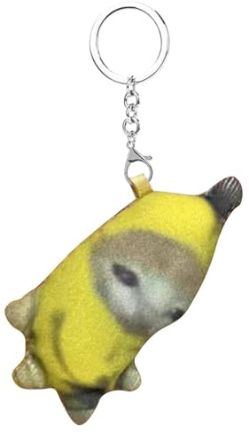 Weinen Bananenkatze - Plüsch -Keychain Stoffed Toy, niedlicher Klangzucht Charme | Soft Banana Cat Doll Prize Box, Bananas Doll Schlüsselbund, Klassenzimmerbelohnungen, Karnevalsgeschenke, Mini P