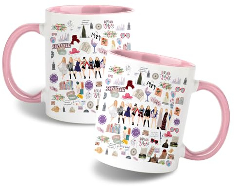 Swiftea Kaffeebecher, Einzigartige Musikalische Muster Kaffeetasse, Spülmaschinenfester Keramik Tasse, Personalisierte Tasse Geburtstagsgeschenke für Musikfans