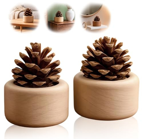 Pineaus Duft Diffuser,Praktisch Raumduft Stäbchen,Nachhaltiger Duft Diffuser in Kiefernzapfen Form,Aroma Stäbchen,Ideal für Büro,Wohnzimmer,Badezimmer