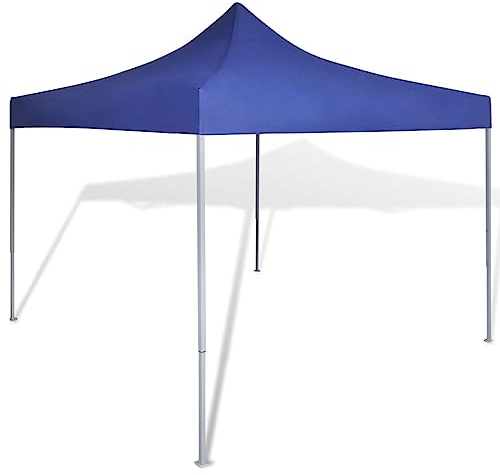 Faltzelt 3 x 3 m Blau, wasserdichtes Outdoor-Party-Zelt, pulverbeschichteter Stahlrahmen, 220 g/m² Polyester PVC-beschichtet, für Garten, Hochzeit, Event, Sonnenschutz