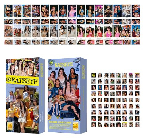 Generisch Katseye Photocards 30PCS + 30PCS Postcards+360PCS Stickers K-pop Merch KATSEYE Fotokarten Neues Album Karten Set Mini Photocards Set Greeting Card Postkarten für Fans A02