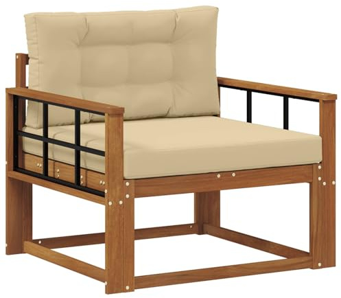 vidaXL Outdoor Mittelsofa Massivholz Akazie Natur, Akazienholz Mittelsofa, Langlebige Lounge für den Außenbereich, Modernes Terrassensitzmöbel, Stylische Garten-Couch, Wetterfeste Möbel