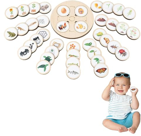 Juguetes educativos para el ciclo de vida – Juego de de insectos y plantas de animales, juego de mesa interactivo para desarrollar niños pequeños, para entrenar habilidades