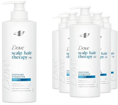 Dove Scalp + Hair Therapy Soothing Hydration Shampoo 400ml, 6 Pack - Infused with Hyaluronic Acid and Botanical Oils for Dry Scalp Relief, Sulphate Formula for Deep Cleansing and Weightless Moisture