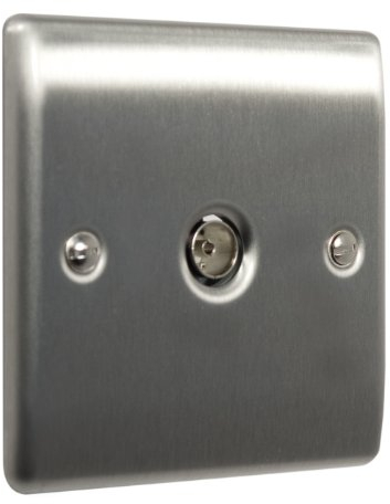 BG Electrical NBS60 Nexus Metal Brushed Steel Single Non-Isolated Co-Axial Socket