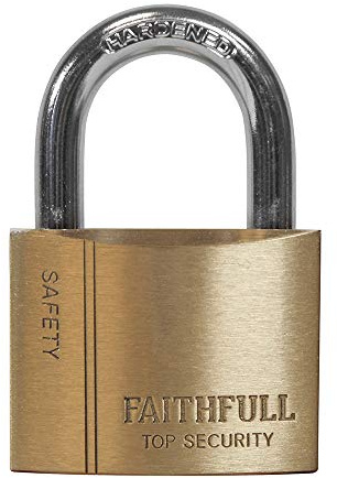Faithfull BC0440 5 Pin Tumbler Steel Shackle/Brass Bodied Padlock -40mm + 3 Keys