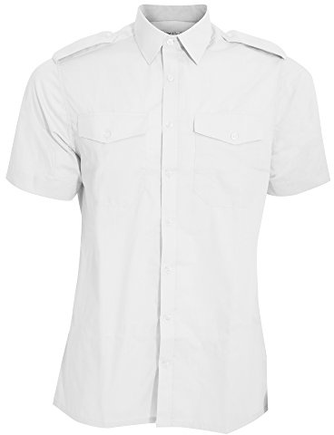 Kustom Kit Mens Short Sleeve Pilot Shirt (14.5) (White)