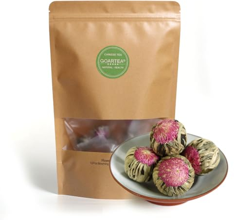 GOARTEA 24Pcs Blooming Tea Flowers Balls Green Tea Ball Blooming Flower Tea Artistic - Individually Sealed Fresh Natural Gift Set Pack