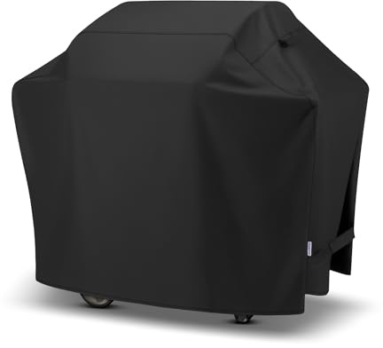 SunPatio Gas Grill Cover 55-inch,Outdoor BBQ Grill Cover for Weber,Charbroil,Nexgrill and Brinkmann,Heavy Duty Waterproof Weather Resistant Durable Fabric,Black