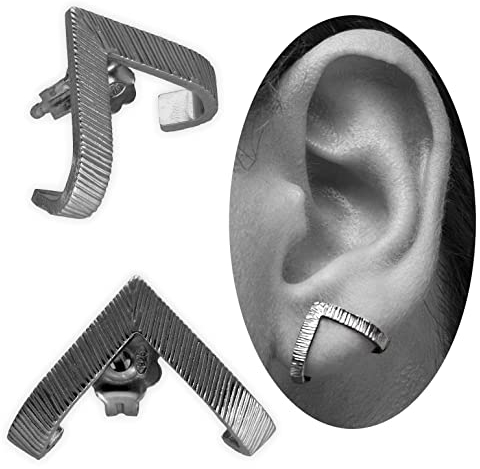 Handmade geschenk für sie Geschwärzte 925 Sterling Silber Ohrstecker, Dreieck Ohrringe, minimalistische hypoallergene moderne Ohrringe, Huggie Ohrringe
