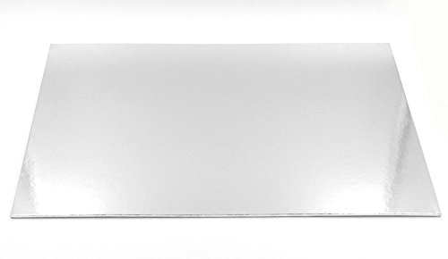 Sugar and Cakes 10 STK. Cake Board rechteckig 40 x 30 cm Silber Cake Drum 3 MM beschichtet Tortenkarte Kuchenplatte Tortenplatte Cakeboard Tortenunterlage Ausstecher Fondant