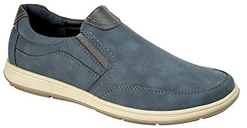 Scimitar Atlanta Twin Gusset Slipon Mens Loafer Flats Casual Trainer Shoes (9 UK, Navy Blue)