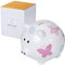 SPOTTED DOG GIFT COMPANY Sparschwein aus Keramik, Groß Spardose Kinder mit Schweinmotiv für Mädchen Erwachsene, Niedliche Sparbüchse, Geschenke für Tierliebhaber, Schmetterlinge