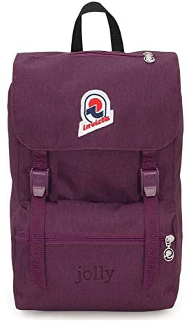 Zaino INVICTA - JOLLY SOLID - SMALL, Viola - Ufficio, Viaggio e Tempo Libero - Tasca Porta PC - Zainetto Donna - 100% Eco Material