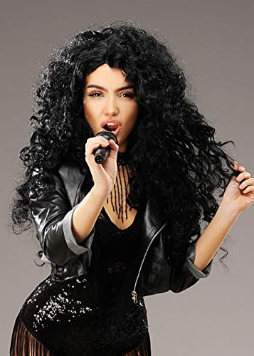 Magic Box Cher Style 1980s Long Big Black Curly Wig
