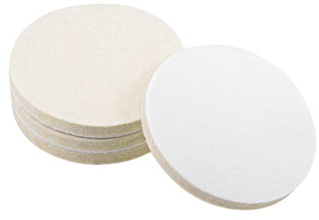 sourcing map 4 Inch Wool Felt Polishing Pad, Buffing Wheels Polish Pad, Flocking Hook & Loop Back for Random Orbital Sander 4pcs