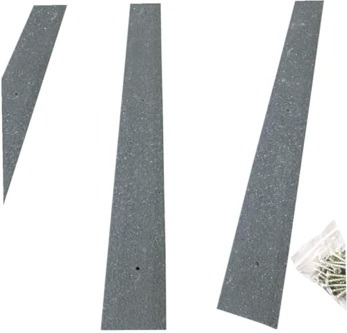 GreenTec 1pk 1200mm Grey GRP Anti-Slip Decking Strips | 3mm thick, 50mm wide pre-drilled GRP strips for decking, steps and ramps, with fixings included for outdoor grip.