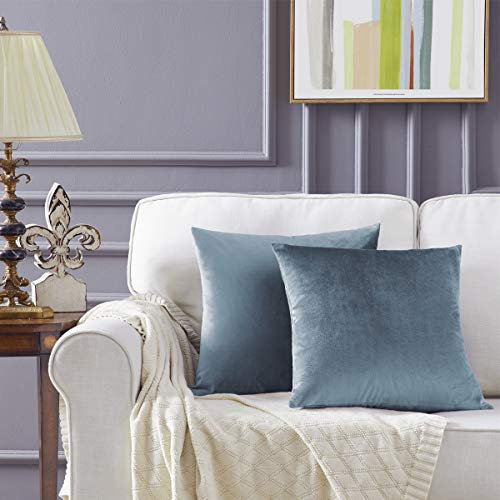 GIGIZAZA Kissenbezug Samt Kissenbezüge 50x50cm Dekorative Kissenhülle Zierkissenbezüge für Sofa Wohnzimmer Schlafzimmer und Auto 2er Set Petrol