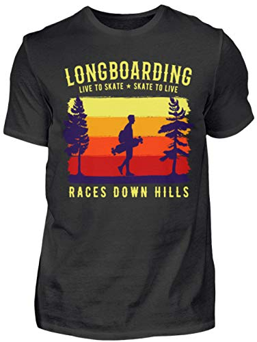Longboarding Longboard Downhill Skate - Herren Shirt -L-Schwarz