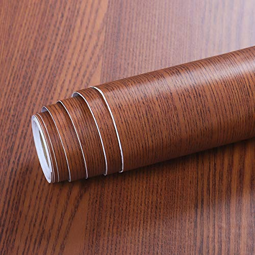 Livelynine 40CMX5M Vinilos para Muebles Madera Oscura Vinilos para Mesas Madera Vinilos para Muebles de Cocina Madera Vinilos Puertas Cocina Papel Vinilo Adhesivo para Encimera de Cocina Autoadhesivo