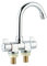 Weehey Robinet RV Rabattable pivotant à Deux poignées Robinet de Cuisine RV/Mural Robinet de Brassage d'eau Chaude et Froide pour remorque de Camping-Car