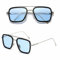 grinderPUNCH Tony Stark Sunglasses Vintage Square Metal Frame Eyeglasses for Men Women - Iron Man and Edith Sun Glasses