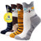 CUQOO 4 Pairs Thermal Women’s Socks - Perfect Mother’s Day Gift - Warm & Cosy Cat Socks with Playful Patterns, Soft & Comfortable Novelty Gift, UK 3-7