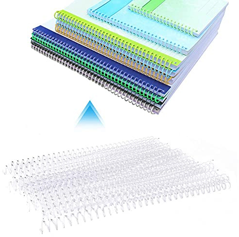 20pcs reliures à peigne en plastique, agrafes de reliure transparentes, diamètre 13 mm pour papier A4