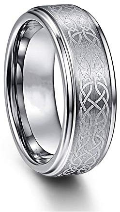 BlackAmazement 316L Edelstahl Ring Knoten Wikinger Kelten Germanen Silber Biker Herren (57 (18.1))