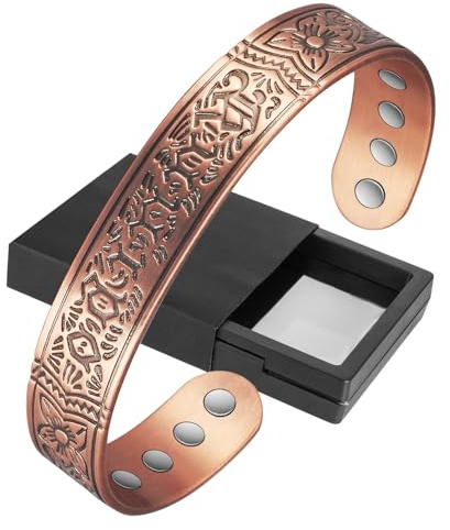 Kupfer-Magnetarmband zur Schmerzlinderung für Arthritis - Verstellbare Manschette mit 8 Leistungsstarken Magneten