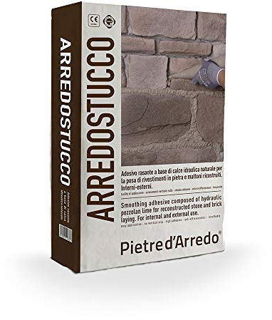 ArredoStucco, malta naturale colorata per la stuccatura di rivestimenti in pietra e mattoni ricostruiti (Grigio Scuro)